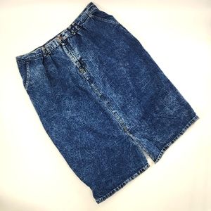 Venezia Vintage Womens Stonewashed Denim Skirt Modest 2x